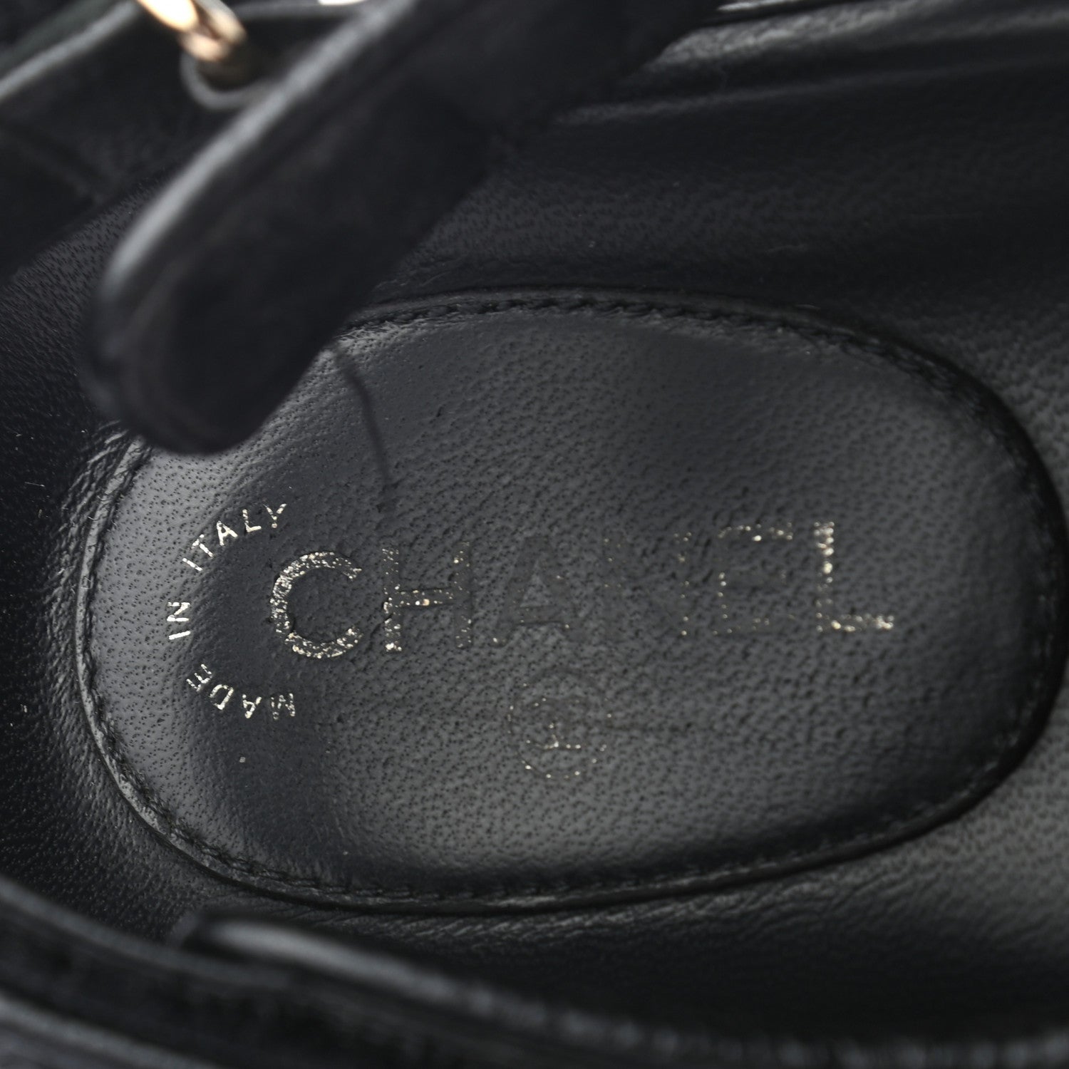 Chanel Grained Calfskin Velcro Dad Sandals 38.5 Black 7 of 9