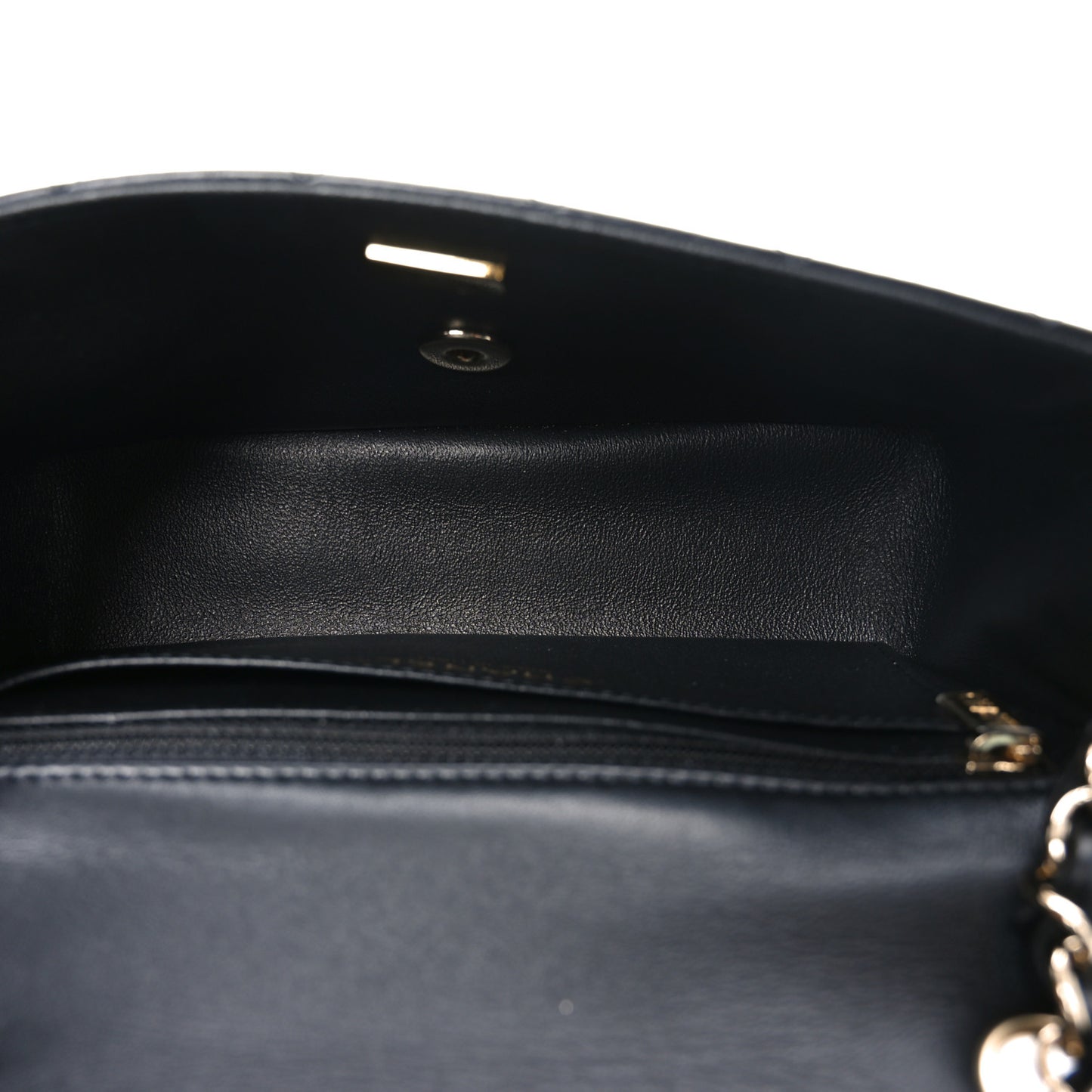 Lambskin Quilted Mini Rectangular Flap Black