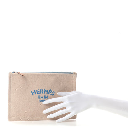 Hermes Toile Flat Yachting Pouch Bleu Horizon 2 of 7