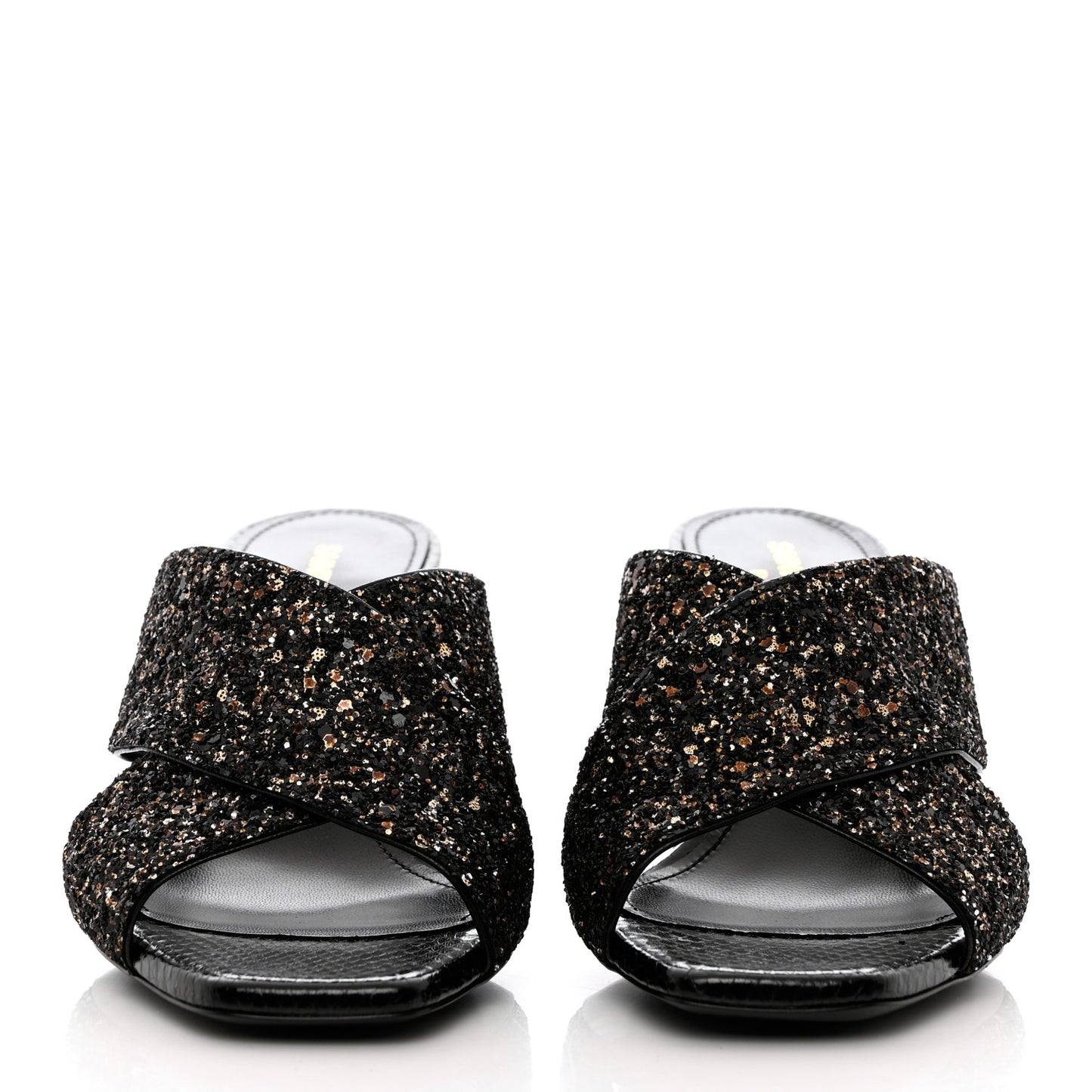 Glitter LouLou 70 Mule Sandals 35 Black Gold
