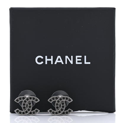 Chanel Ruthenium Crystal CC Earrings 5 of 5