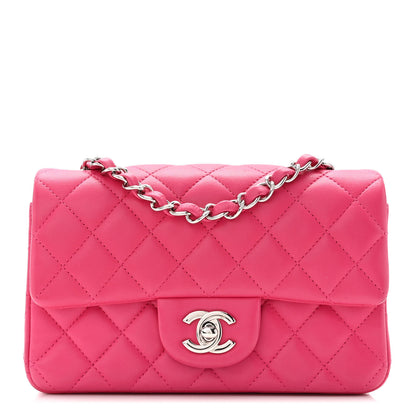 Chanel Lambskin Quilted Mini Rectangular Flap Fuchsia 1 of 10