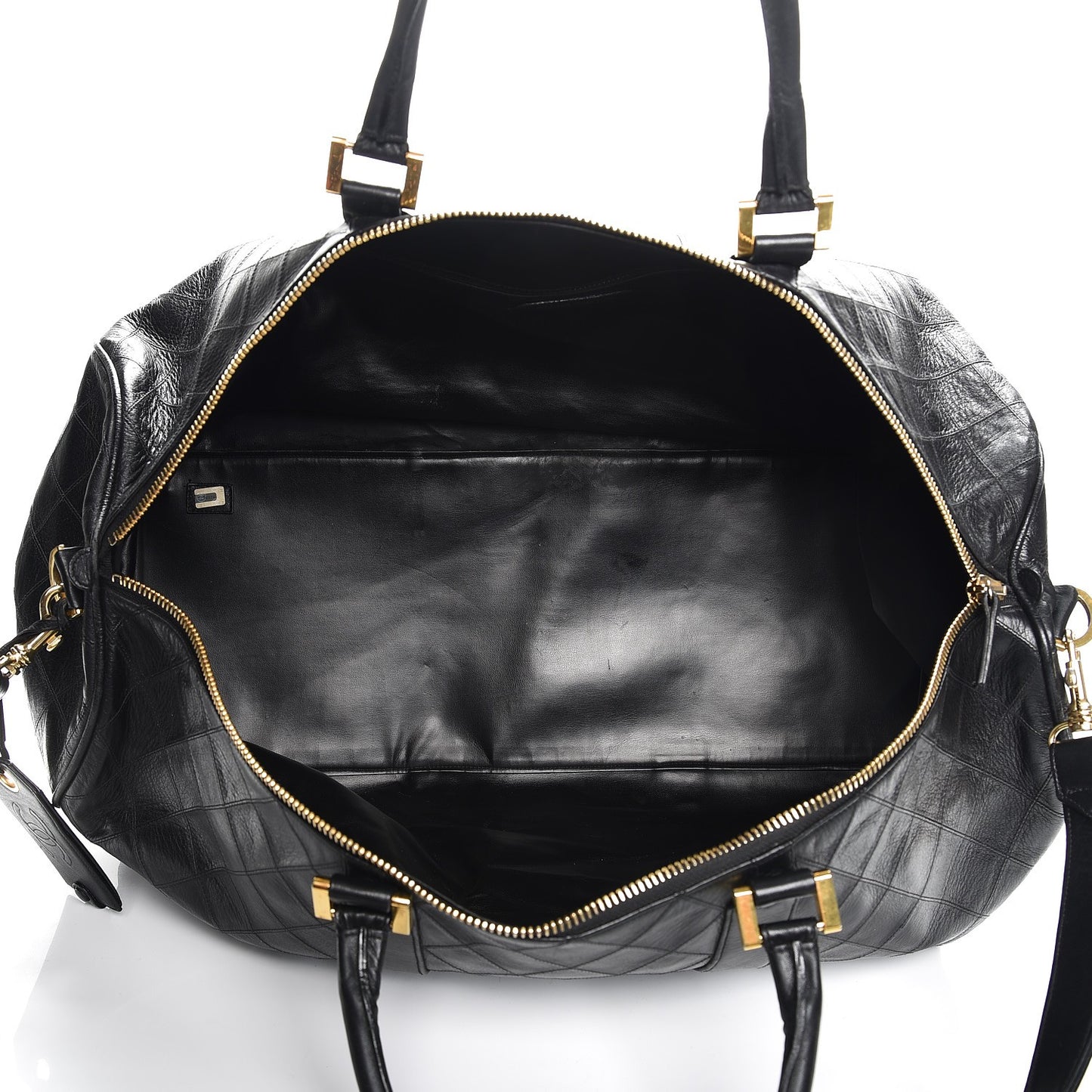 Calfskin Stitched Duffel Bag Black