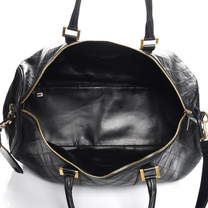 Chanel Calfskin Stitched Duffel Bag Black 6 of 16