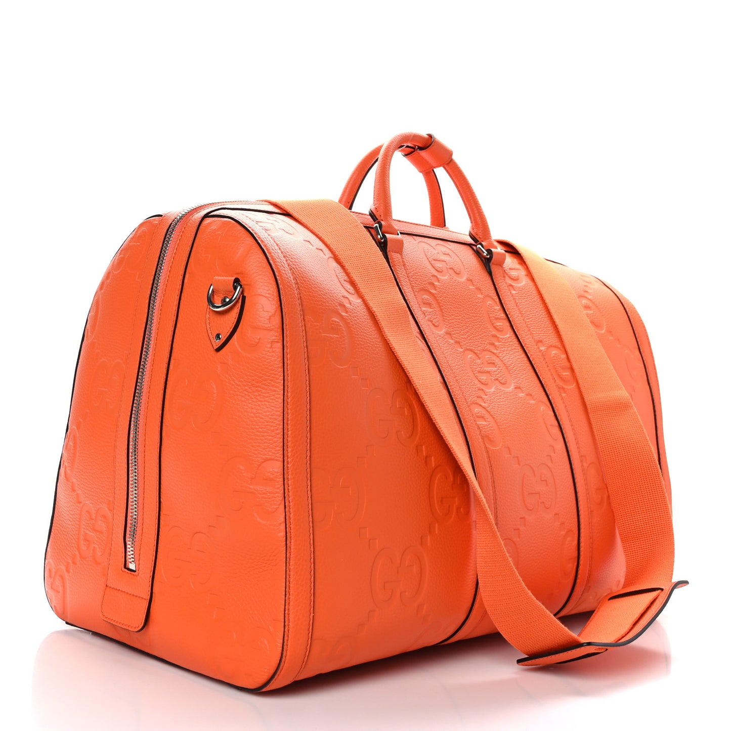 Piuma Calfskin Jumbo GG Embossed Large Duffle Bag Good Orange
