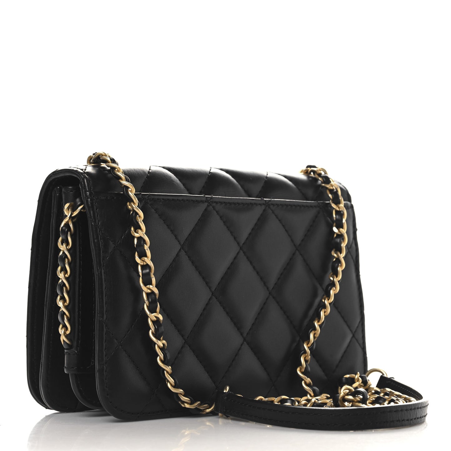 Lambskin Quilted CC Chain Flap Black