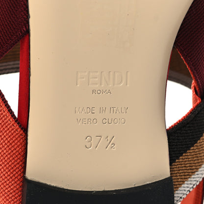 Fendi Technical Mesh Colibri Slingback Ballerina Flats 37.5 Fragola Mou Fango Ruggine 6 of 8