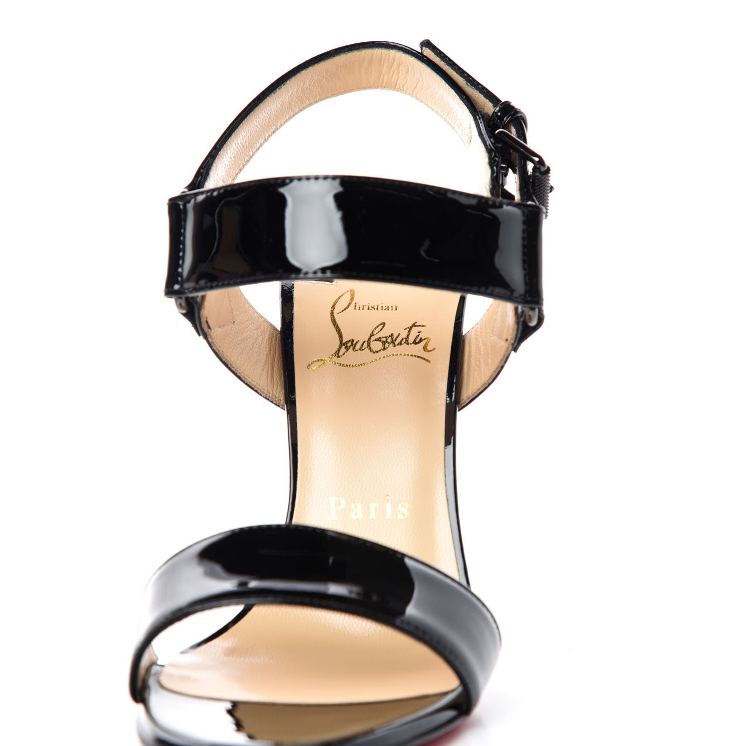 Christian Louboutin Patent Sova Heel 100 Sandals 36 Black 6 of 8
