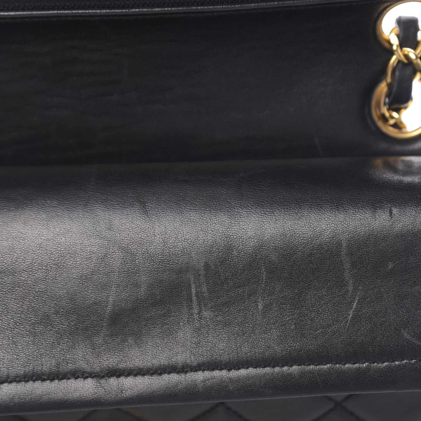 Lambskin Quilted Small Double Flap Black
