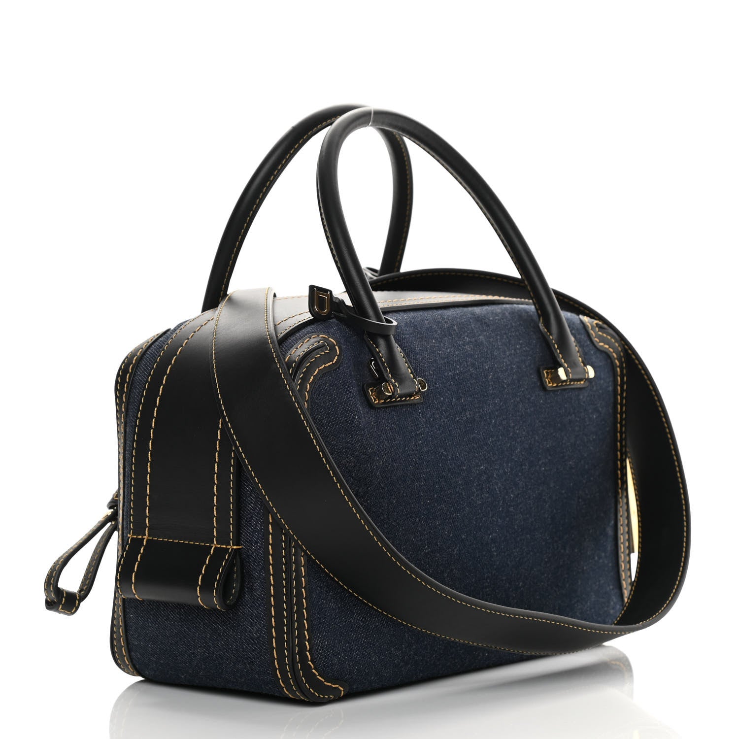 Delvaux Denim Calfskin Cool Box MM Blue Black 3 of 13