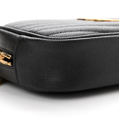 Saint Laurent Grain De Poudre Matelasse Monogram Mini Lou Camera Bag Black 9 of 11