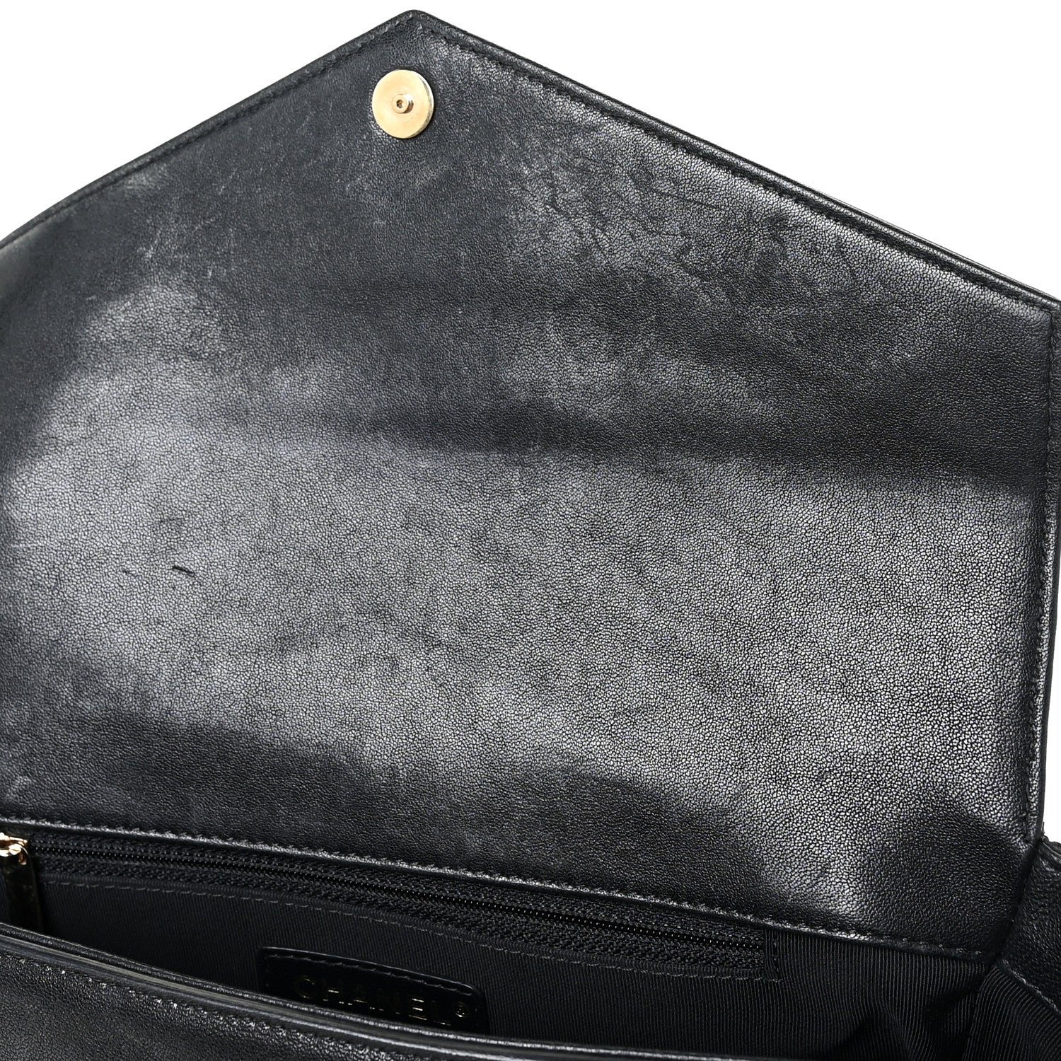 Chanel Sheepskin Chevron Quilted Mini Double Chevron Flap Black 17 of 17