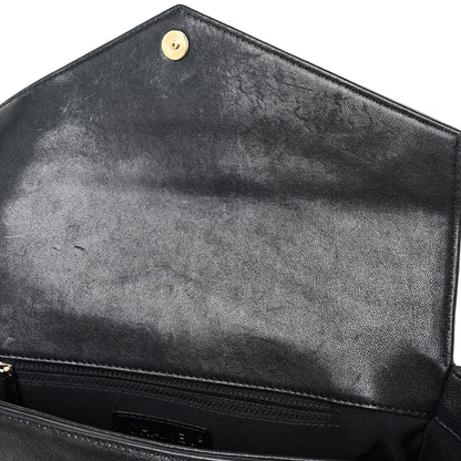 Chanel Sheepskin Chevron Quilted Mini Double Chevron Flap Black 17 of 17