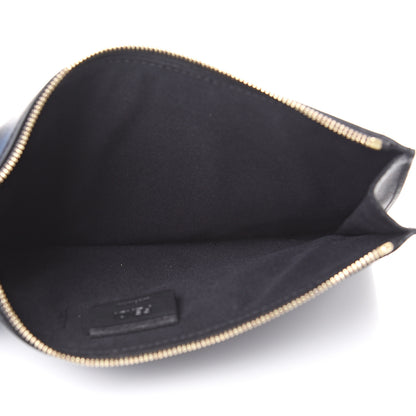Fendi Vitello Liberty Lucido Metal Monster Eyes Zip Pouch Black 4 of 8