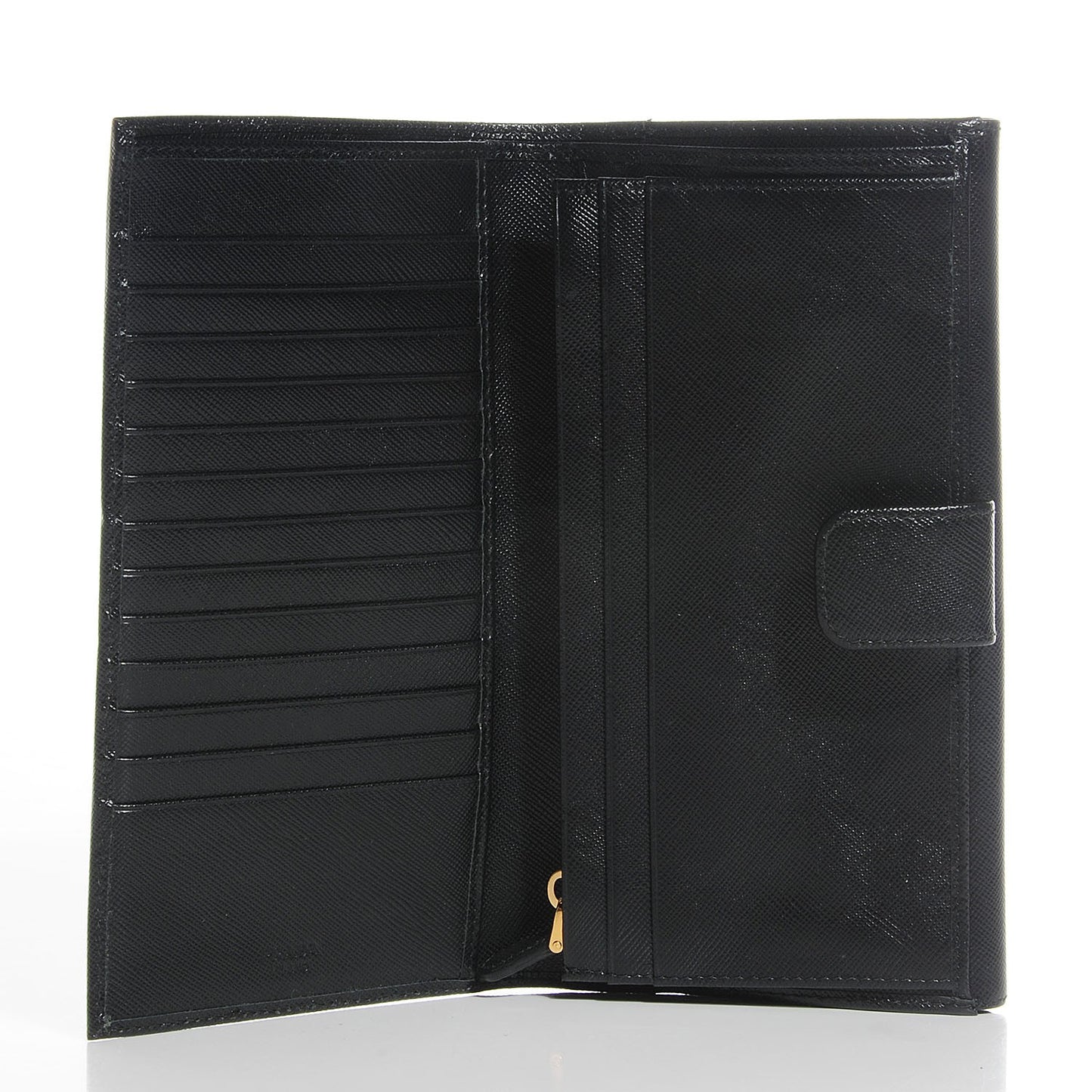 Saffiano Metal Continental Flap Wallet Nero Black