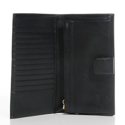 Prada Saffiano Metal Continental Flap Wallet Nero Black 5 of 8