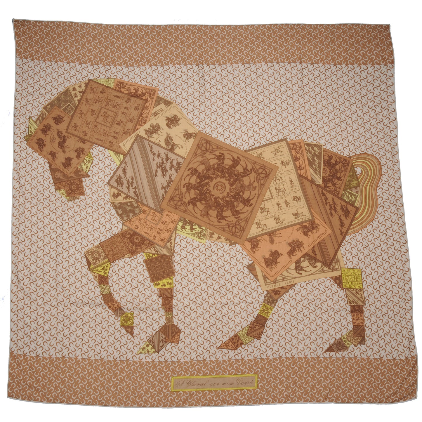 Cashmere Silk A Cheval Sur Mon Carre Shawl GM 140