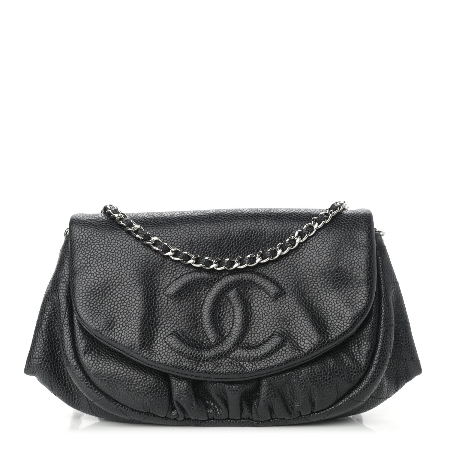Chanel Caviar Half Moon Wallet On Chain WOC Black 1 of 10