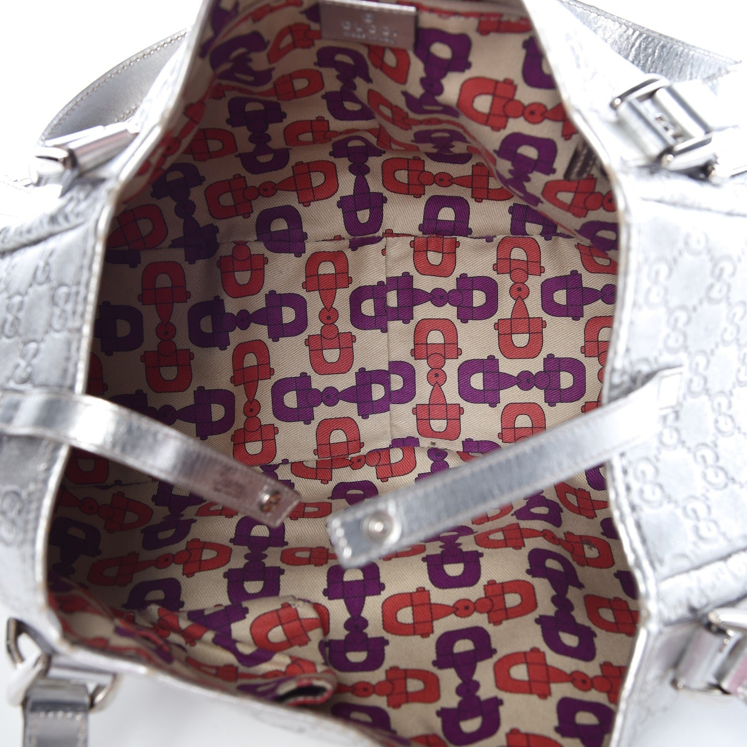 Gucci Guccissima Medium Abbey Shoulder Bag Silver 5 of 13