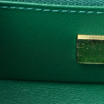 Chanel Lambskin Quilted Top Handle Vanity Case Green 6 of 8