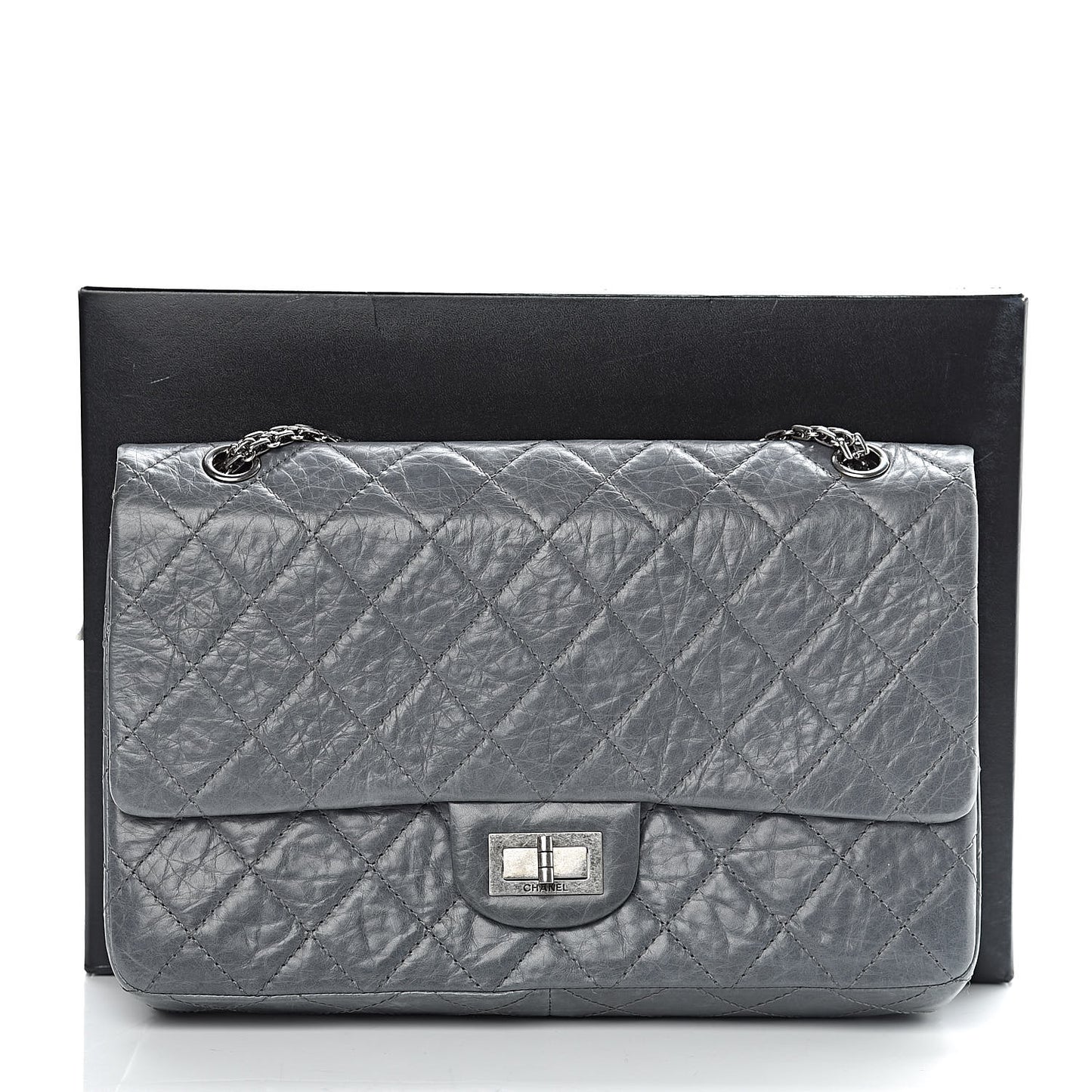 Aged Calfskin Quilted 50th Anniversary 2.55 Reissue 227 Flap Grey