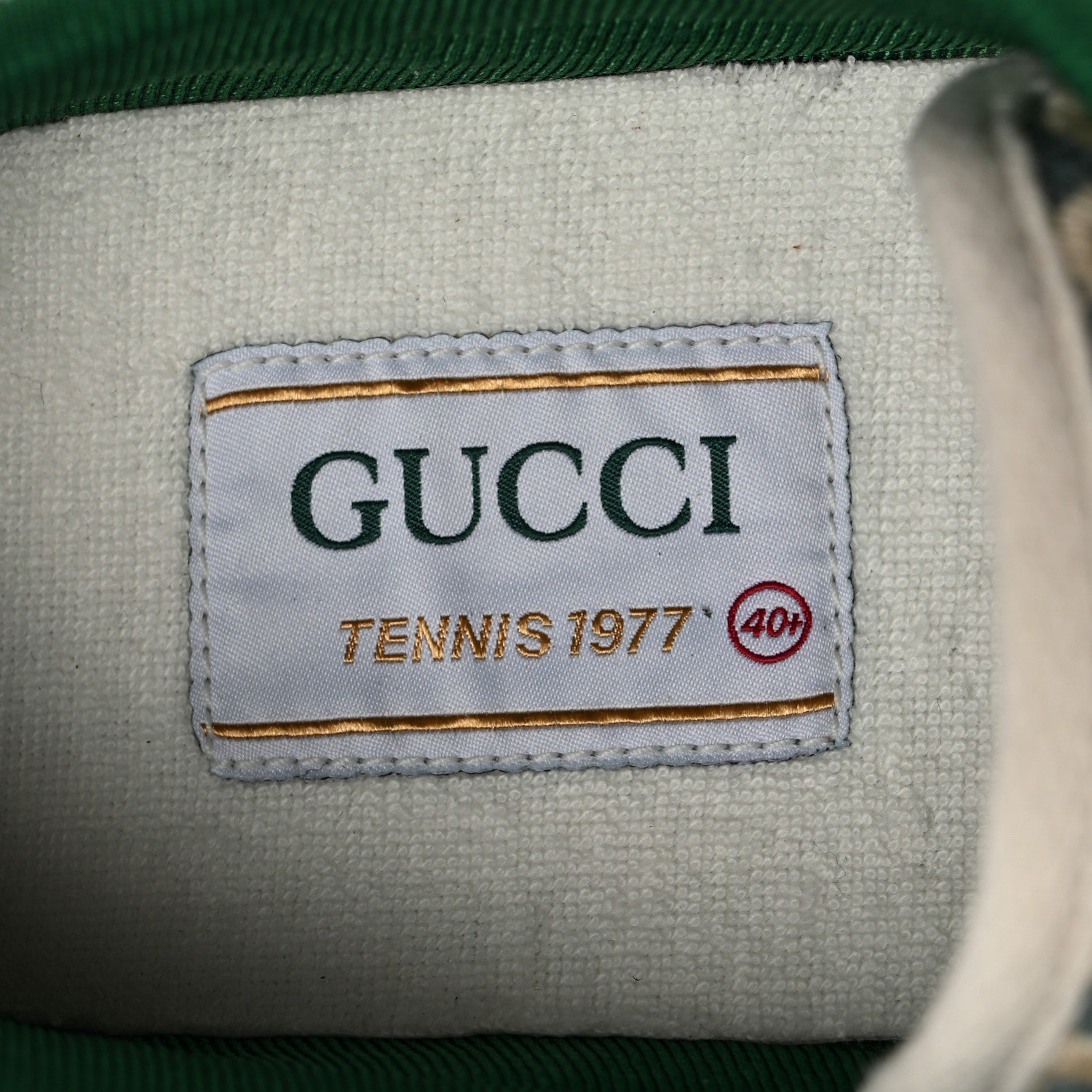 Gucci Cotton GG Monogram Web Womens 1977 Tennis Sneakers 40.5 Philod Ivory Mystic White 7 of 9