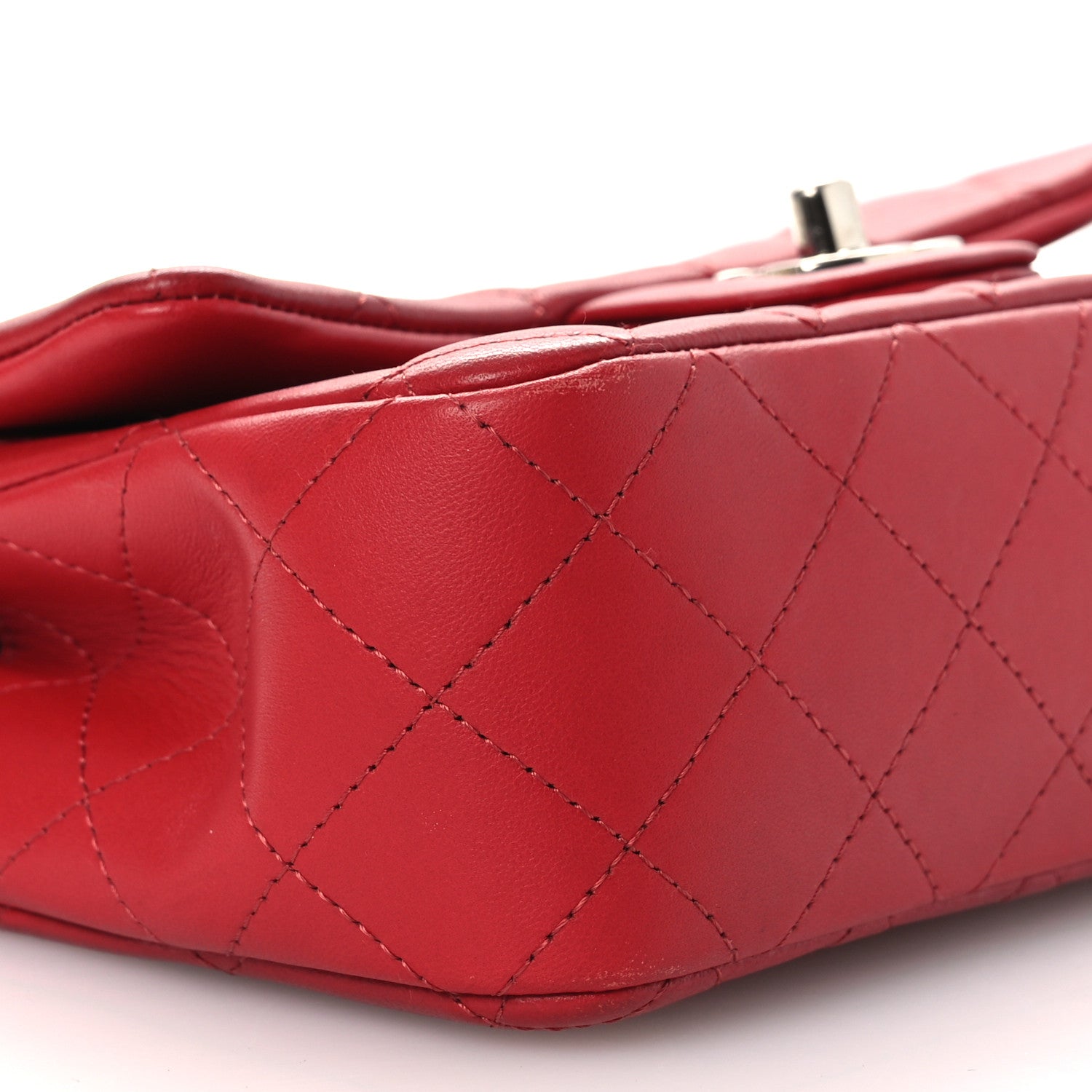 Chanel Lambskin Quilted Mini Rectangular Flap Red 9 of 13