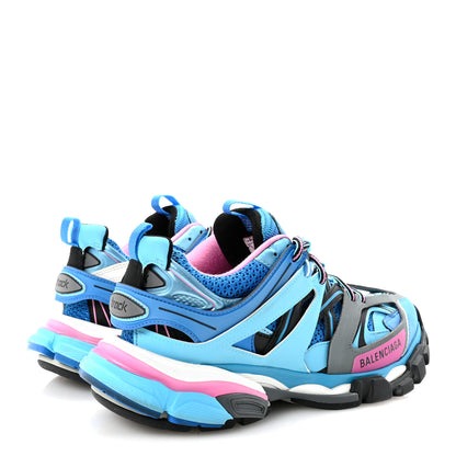 Balenciaga Mesh Nylon Womens Track Sneakers 39 Blue Black 5 of 10
