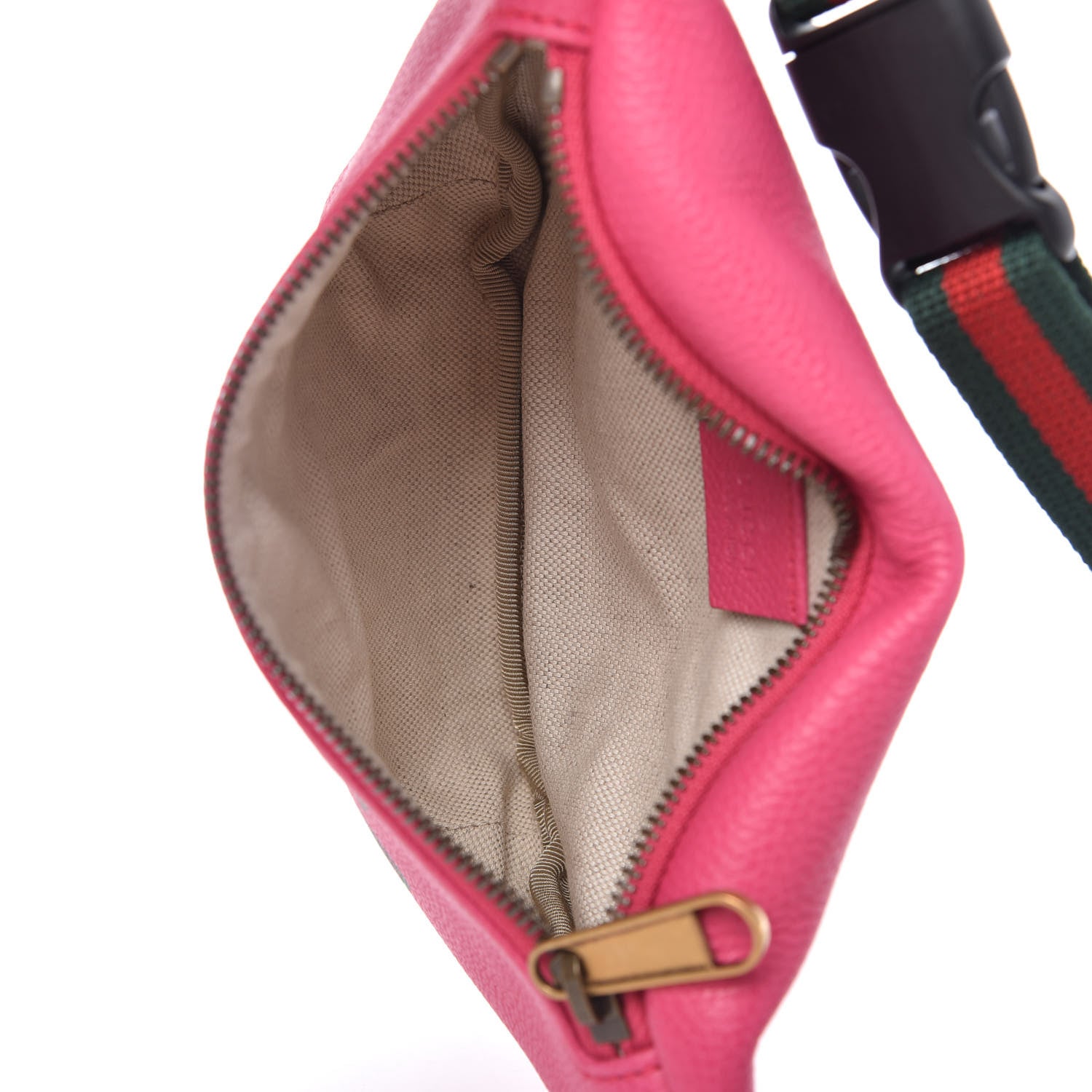 Gucci Grained Calfskin Small Logo Belt Bag Box Pink Green 5 of 11