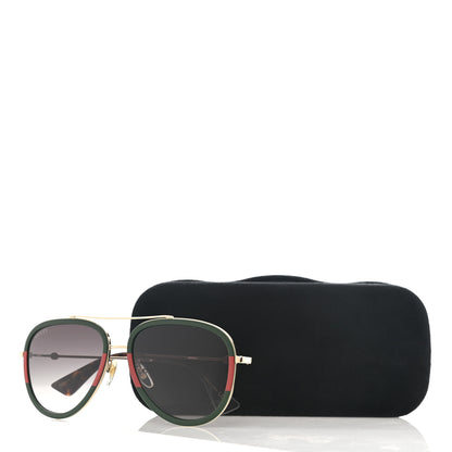 Gucci Web Aviator Sunglasses GG0062S Green Red 8 of 8