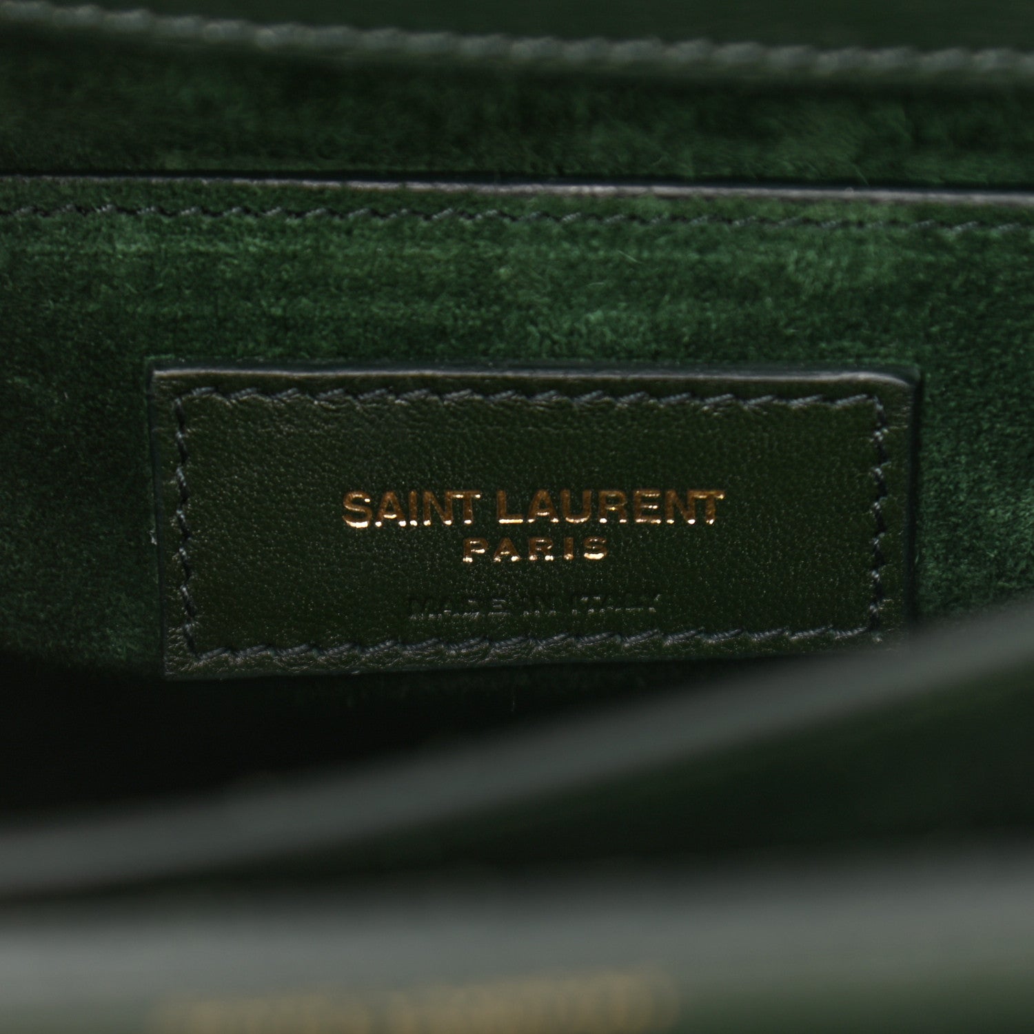 Saint Laurent Calfskin Medium Monogram Sunset Dark Green 6 of 13