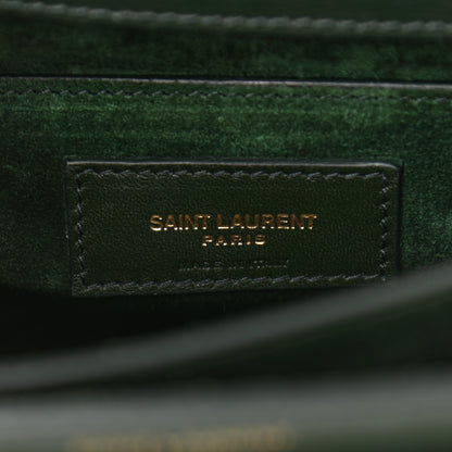 Saint Laurent Calfskin Medium Monogram Sunset Dark Green 6 of 13