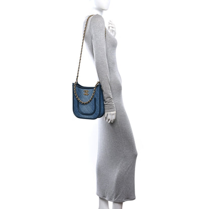 Chanel Washed Denim Quilted Small Hobo Blue 2 of 10