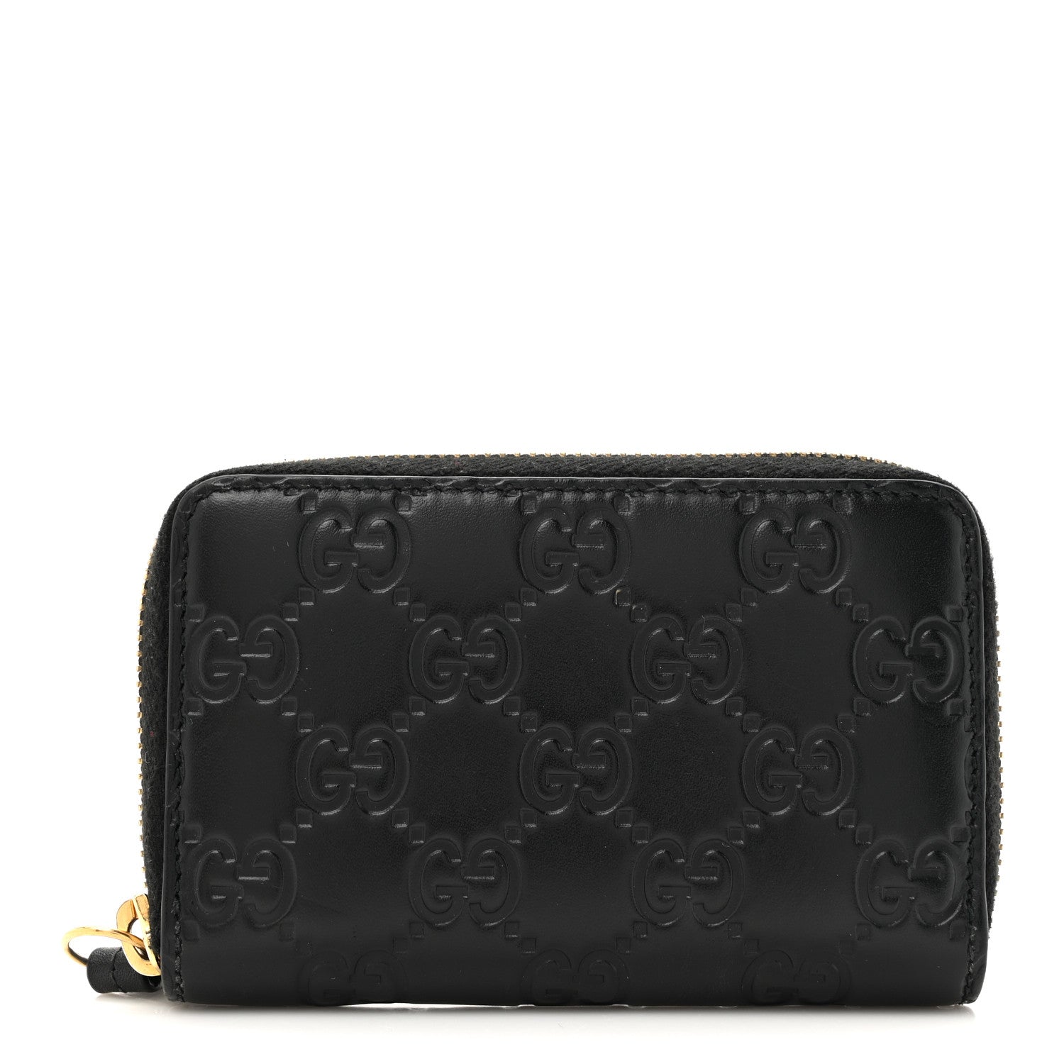 Gucci Guccissima Zip Around Coin Purse Wallet Black 1 of 7