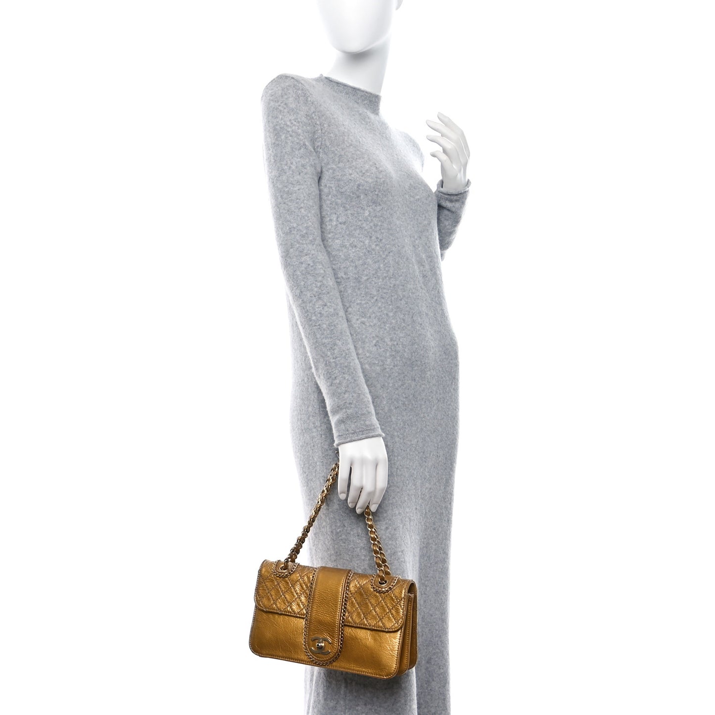 Patent Medium Madison Flap Gold