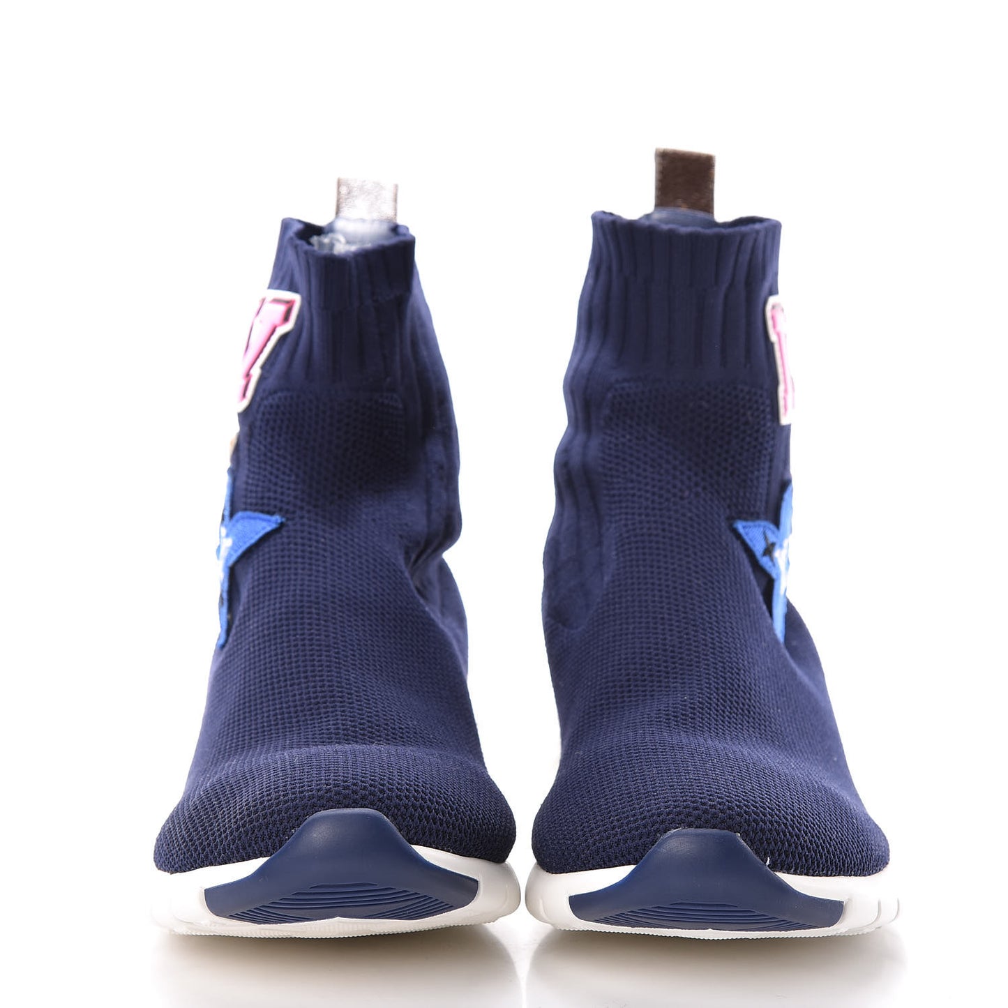 Stretch Fabric LV Black Heart Sock Sneaker 39.5 Marine