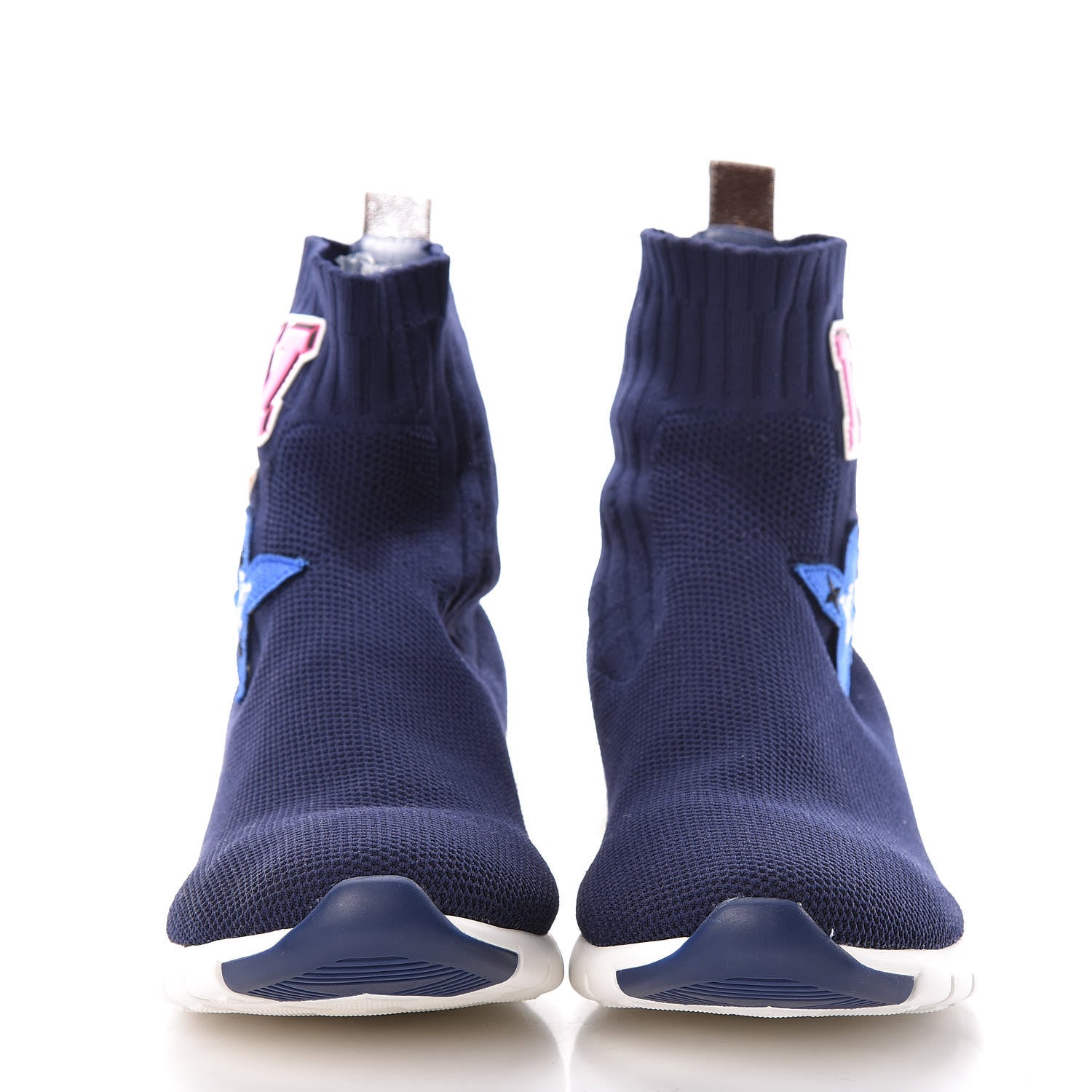 Louis Vuitton Stretch Fabric LV Black Heart Sock Sneaker 39.5 Marine 2 of 9