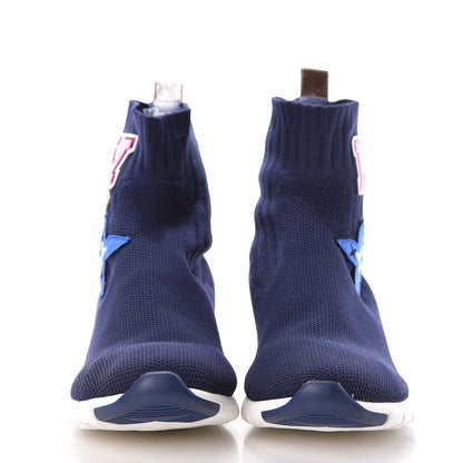 Louis Vuitton Stretch Fabric LV Black Heart Sock Sneaker 39.5 Marine 2 of 9