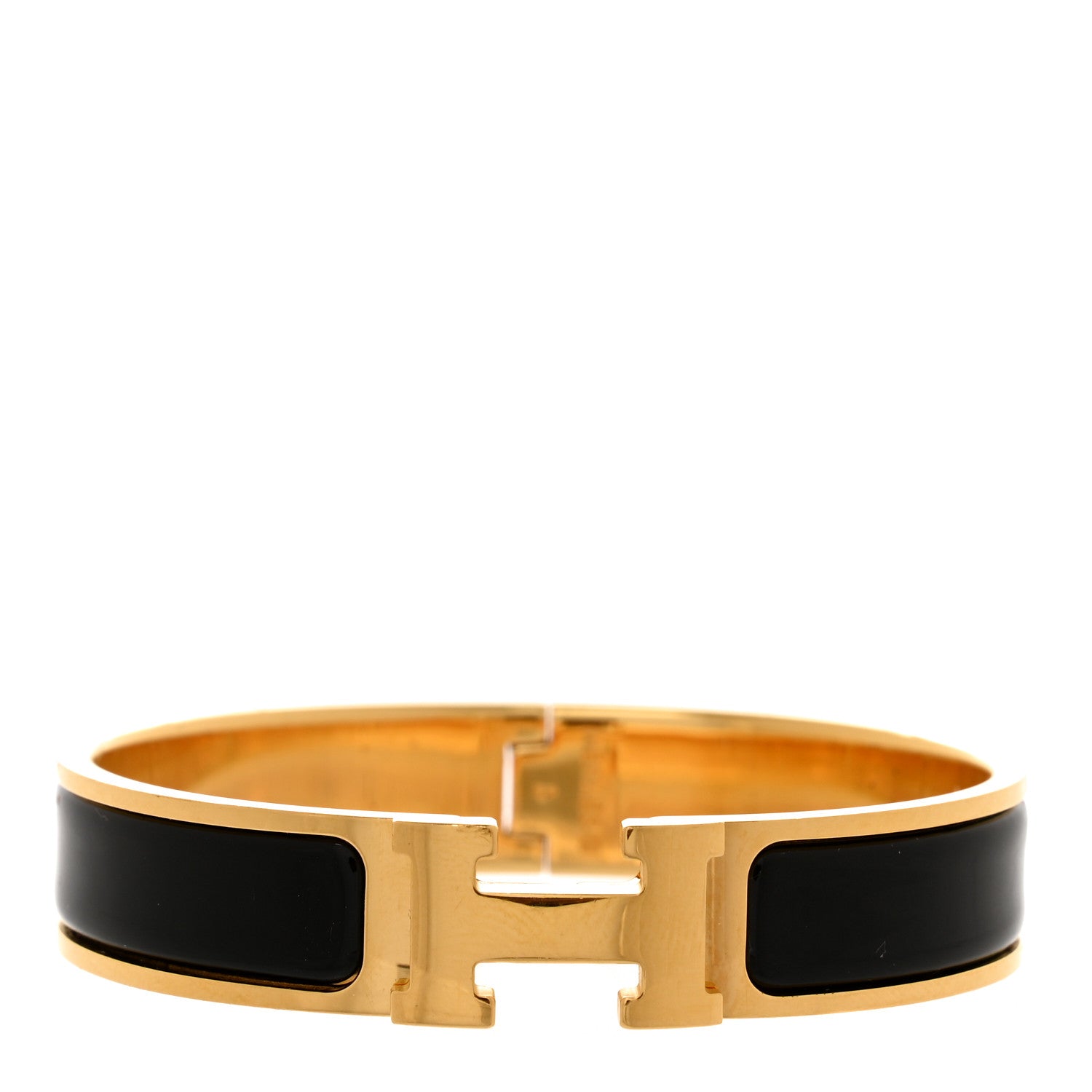Hermes Enamel Narrow Clic Clac H Bracelet PM Black 1 of 4