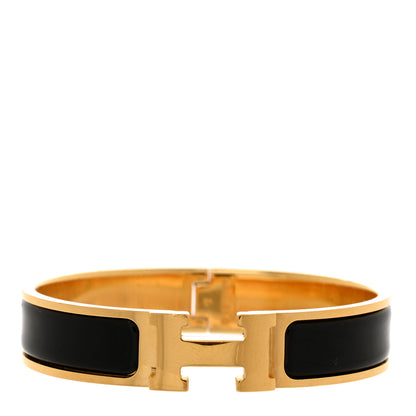 Hermes Enamel Narrow Clic Clac H Bracelet PM Black 1 of 4