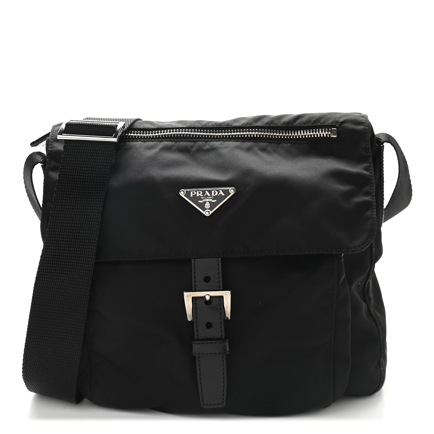 Prada Nylon Vela Messenger Black 1 of 8
