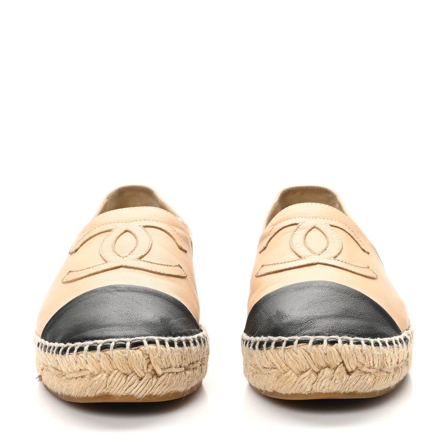 Lambskin CC Espadrilles 39 Beige Black