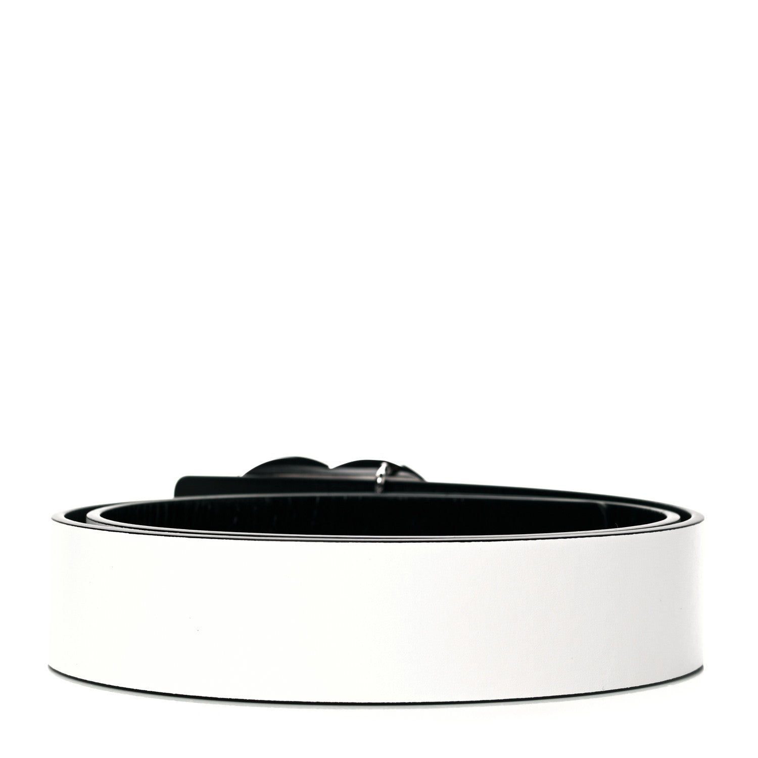 Chanel Patent Calfskin CC Reversible Belt 90 Black White 2 of 5