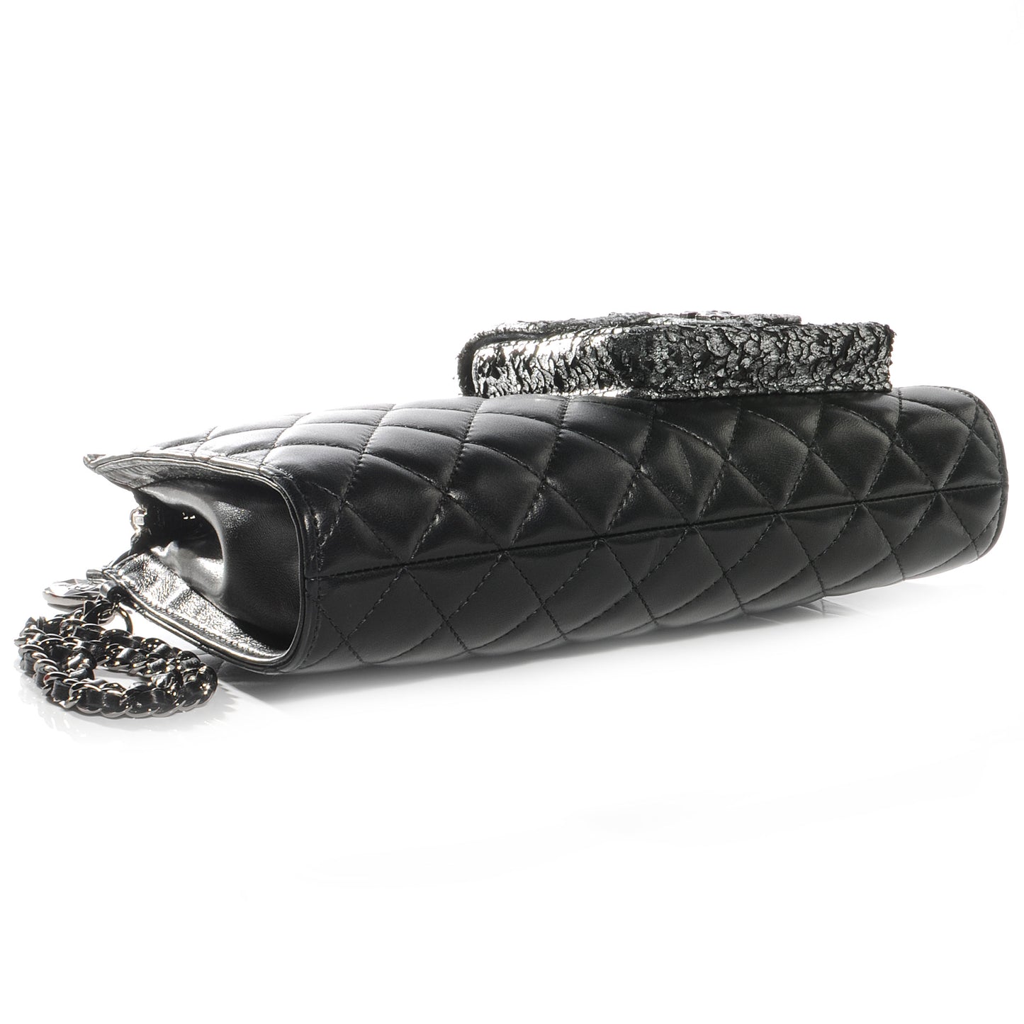 Lambskin Mineral Nights Pochette Wristlet Silver Black