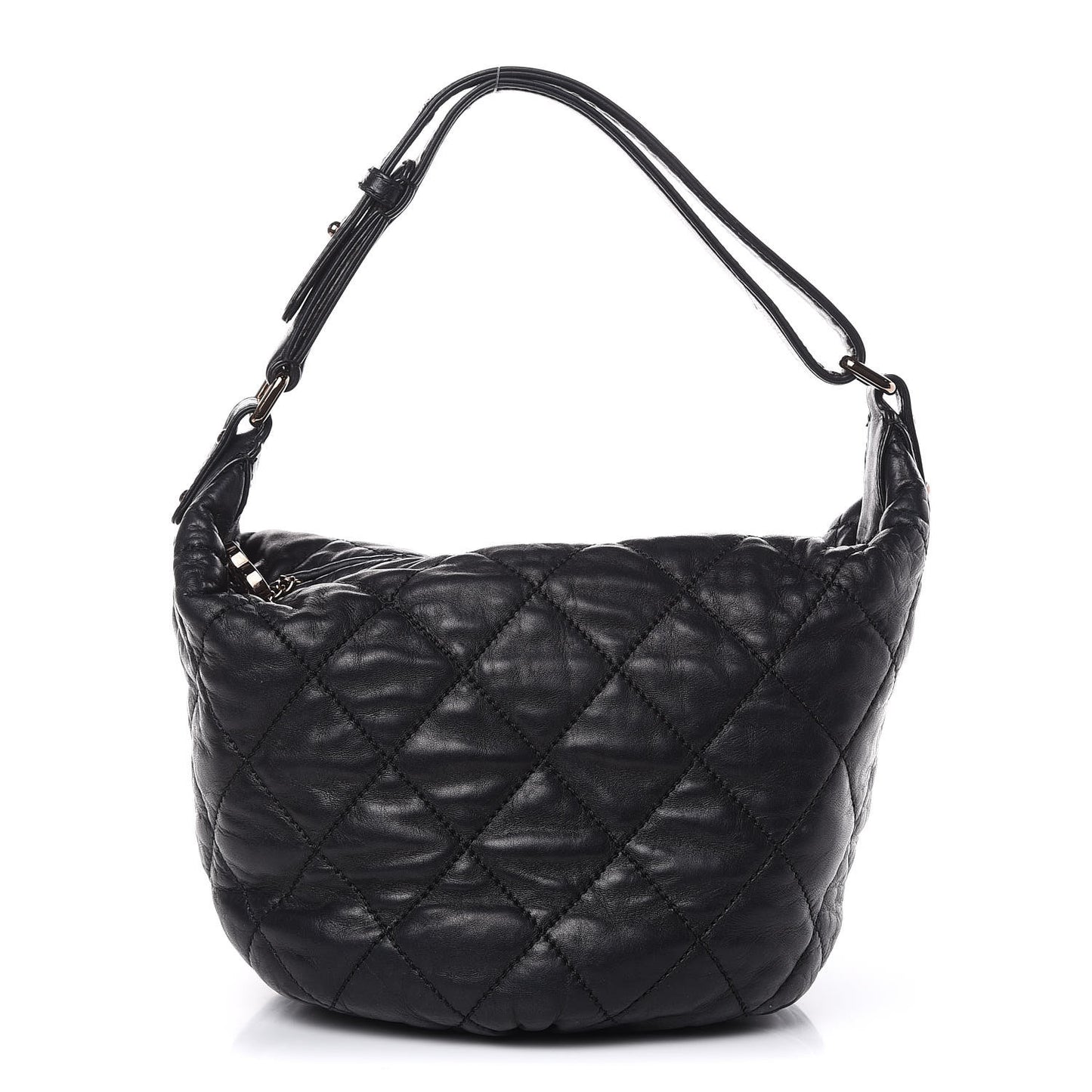 Lambskin Quilted Cloudy Bundle Hobo Black