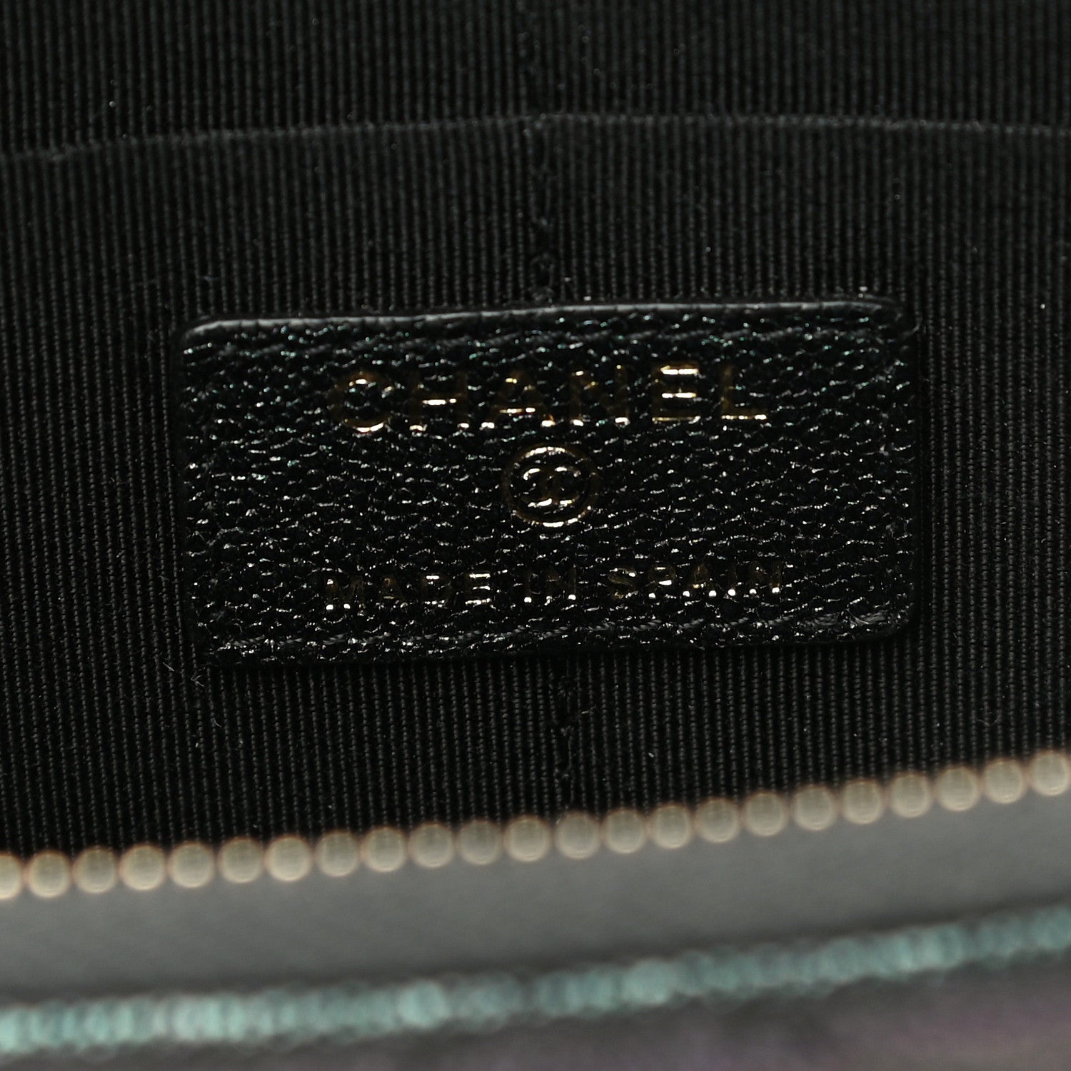 Chanel Iridescent Caviar Quilted Classic Pouch With Handle Black 6 of 11