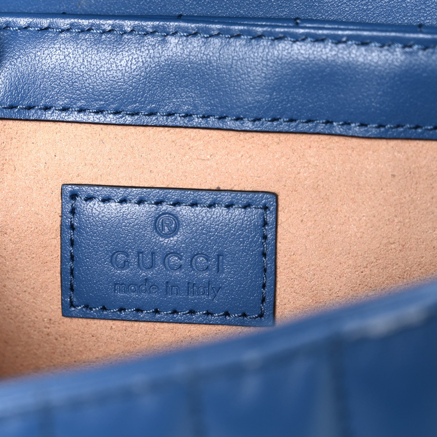 Gucci Calfskin Matelasse Aria Super Mini GG Marmont Shoulder Bag Clear Blue 6 of 10