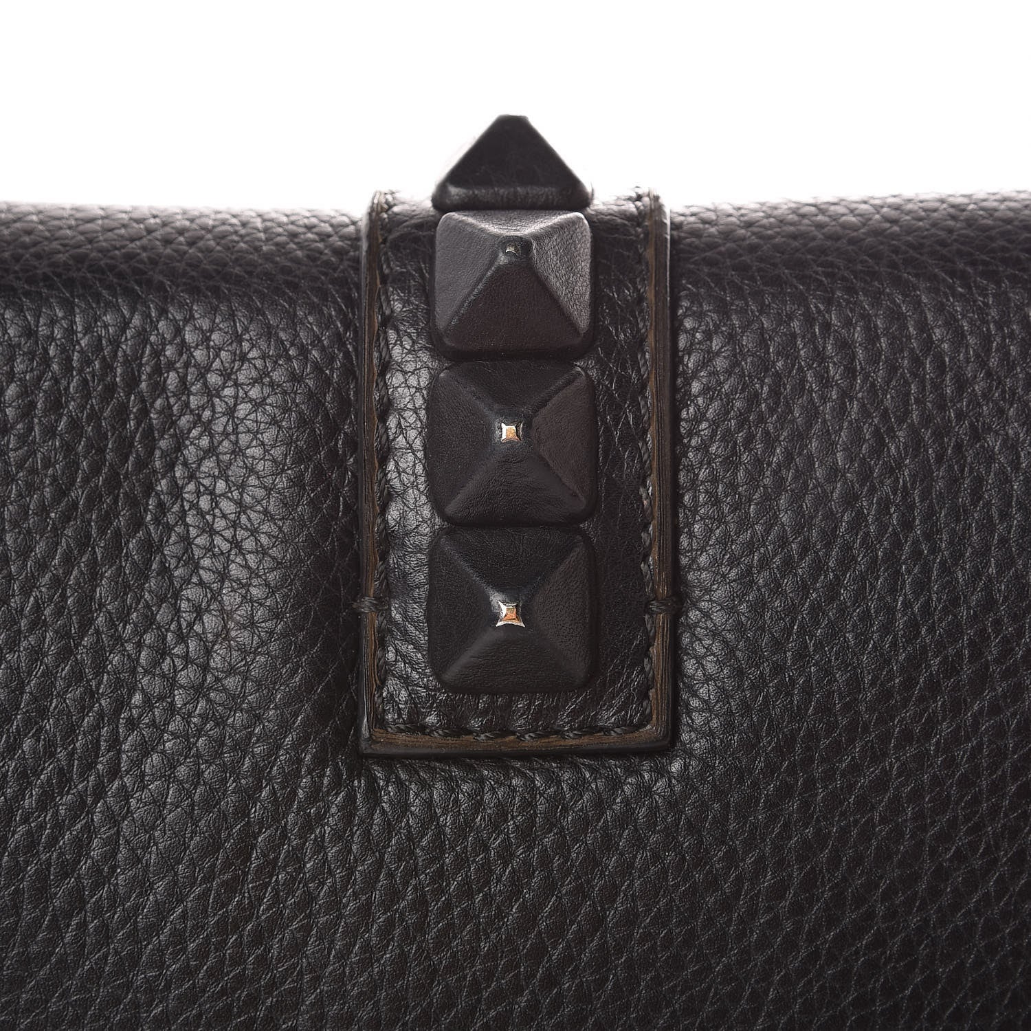 Valentino Garavani Pebbled Calfskin Medium Glam Lock Rockstud Flap Black 8 of 12