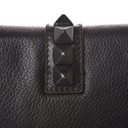 Valentino Garavani Pebbled Calfskin Medium Glam Lock Rockstud Flap Black 8 of 12