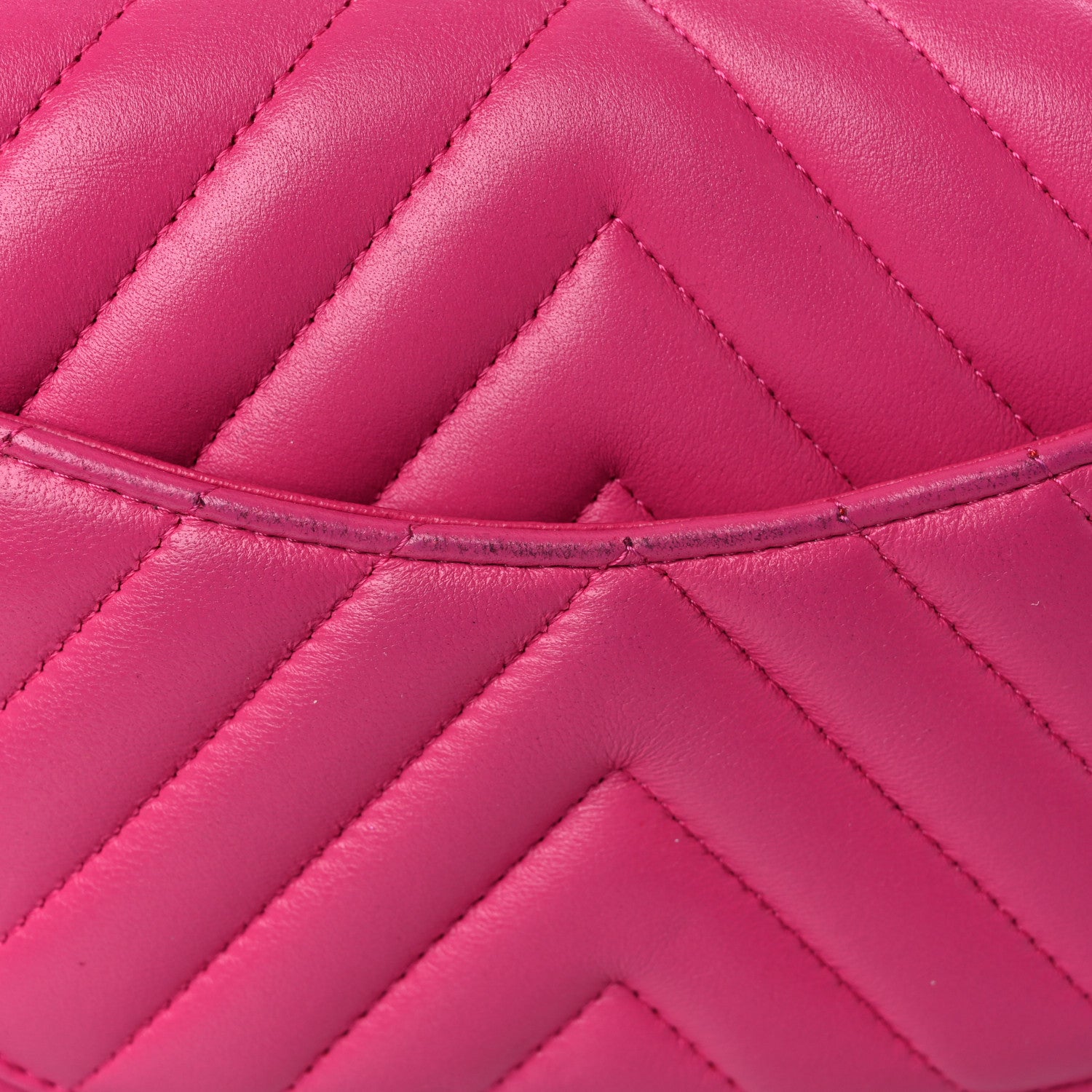 Chanel Lambskin Chevron Quilted Mini Rectangular Flap Dark Pink 13 of 13